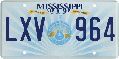 MS license plate LXV964