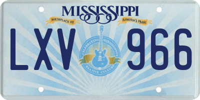 MS license plate LXV966