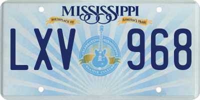 MS license plate LXV968