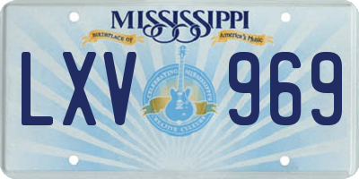 MS license plate LXV969