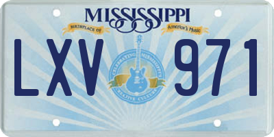 MS license plate LXV971