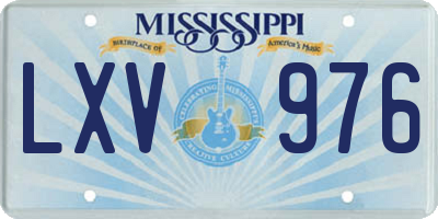 MS license plate LXV976