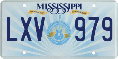 MS license plate LXV979