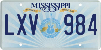 MS license plate LXV984