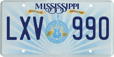 MS license plate LXV990