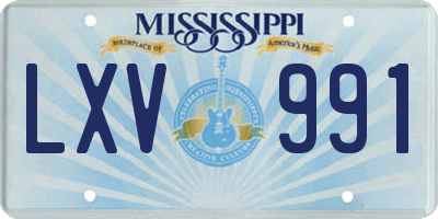 MS license plate LXV991