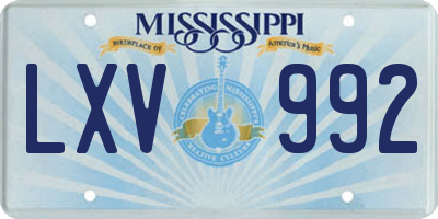 MS license plate LXV992