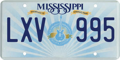MS license plate LXV995