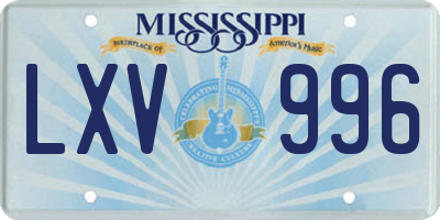 MS license plate LXV996