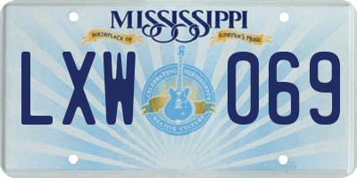 MS license plate LXW069