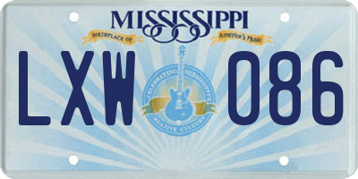 MS license plate LXW086