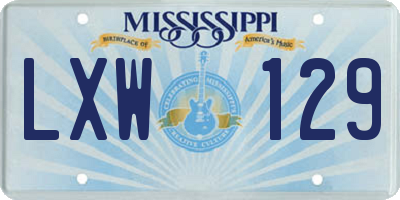MS license plate LXW129