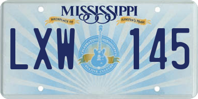 MS license plate LXW145