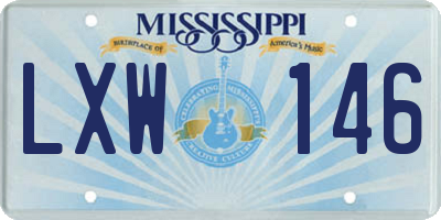 MS license plate LXW146
