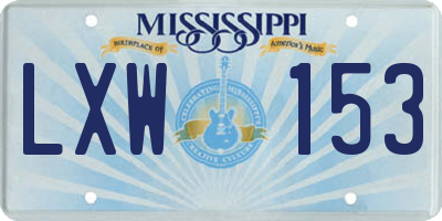 MS license plate LXW153
