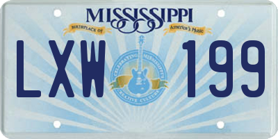 MS license plate LXW199