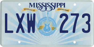 MS license plate LXW273