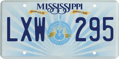 MS license plate LXW295