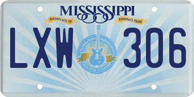 MS license plate LXW306
