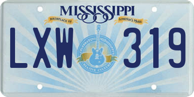 MS license plate LXW319