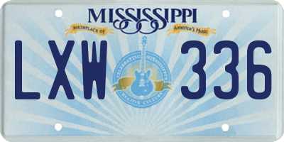 MS license plate LXW336