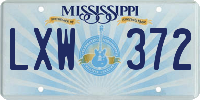 MS license plate LXW372
