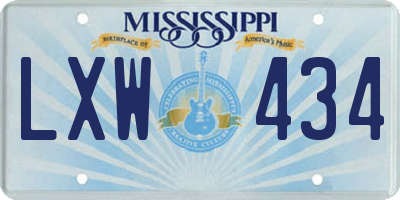 MS license plate LXW434
