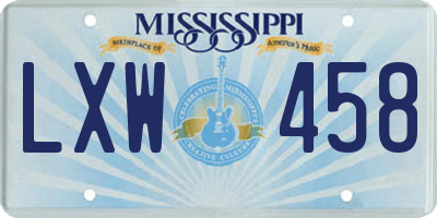 MS license plate LXW458