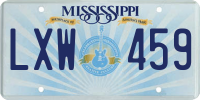 MS license plate LXW459