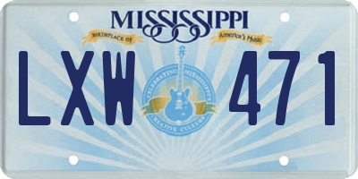 MS license plate LXW471