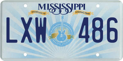 MS license plate LXW486