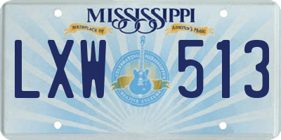 MS license plate LXW513