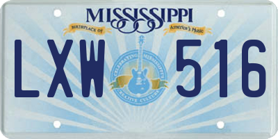 MS license plate LXW516
