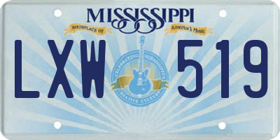 MS license plate LXW519