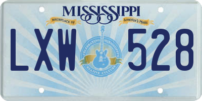 MS license plate LXW528
