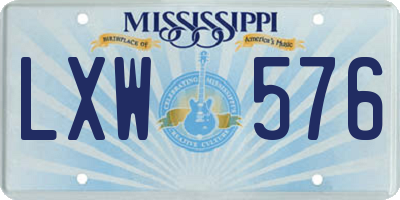 MS license plate LXW576