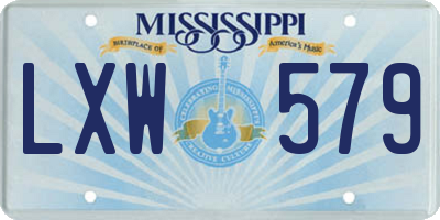MS license plate LXW579