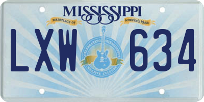 MS license plate LXW634