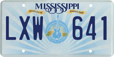 MS license plate LXW641
