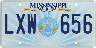 MS license plate LXW656