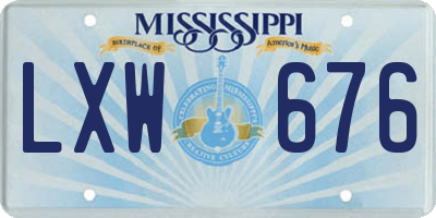 MS license plate LXW676