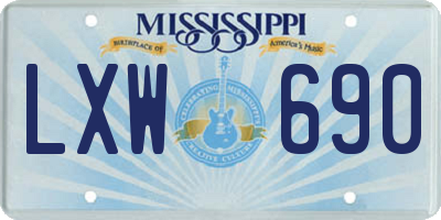 MS license plate LXW690