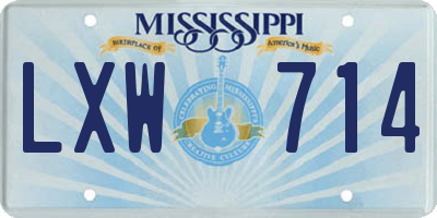 MS license plate LXW714