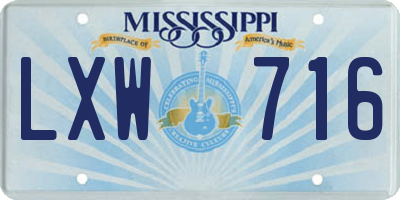 MS license plate LXW716