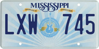 MS license plate LXW745