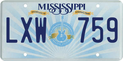 MS license plate LXW759