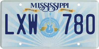 MS license plate LXW780