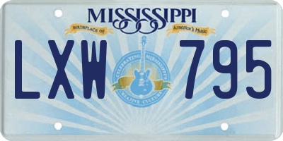 MS license plate LXW795