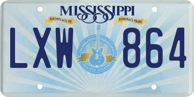 MS license plate LXW864