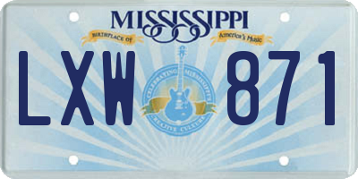 MS license plate LXW871